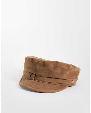 Kaiia – exclusive – baker-boy-kappe aus wildlederimitat - Braun