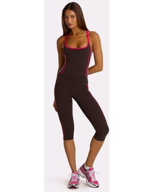 BO+TEE Strappy Cross Back Tank Top Co-Ord - Brown