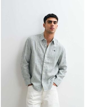 Abercrombie & Fitch 100% Linen Long Sleeve Shirt - White