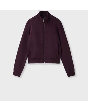 Stradivarius Felpa Cropped Con Collo Alto E Zip - Viola