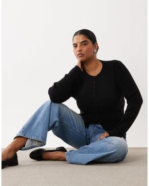 ASOS Asos Design Curve Fitted Rib Knit Longline Cardigan - Blue