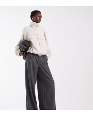 ONLY Pantalones De Sastre De Pernera Ancha En Gris Oscuro - Blanco