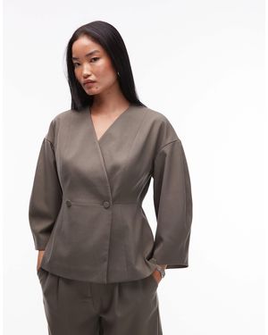 Aware – strukturierter, eleganter blazer mit tailliertem schnitt - Grau