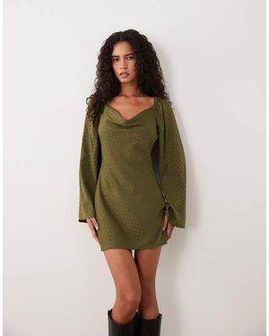 Wednesday's Girl Satin Mini Dress - Green