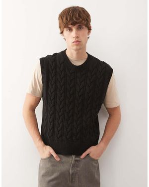 Weekday Cable Knit Vest - Black