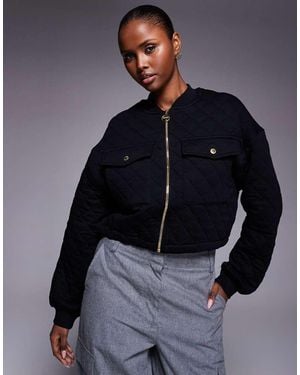 Barbour Chaqueta Bomber Negra De Tejido De Sudadera Katya De - Azul