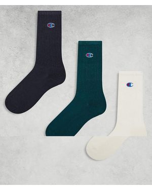 Champion 3 Pack Crew Socks - Blue
