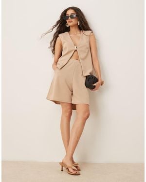 ASOS Co-ord Scuba Bermuda Short With Pockets - Natural