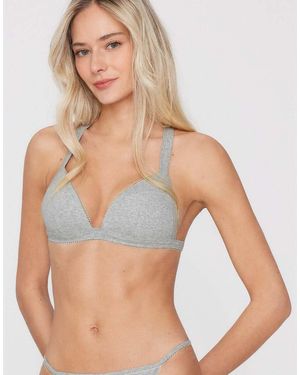 Tezenis Ibiza Cotton Cutie Padded Triangle Bra - Grey