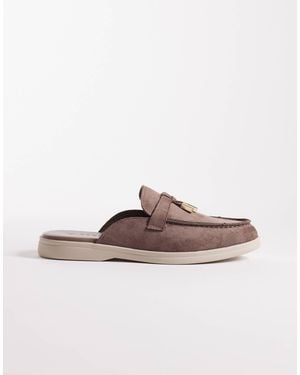 SEQWL Mule Tassel Trim Loafer - Brown