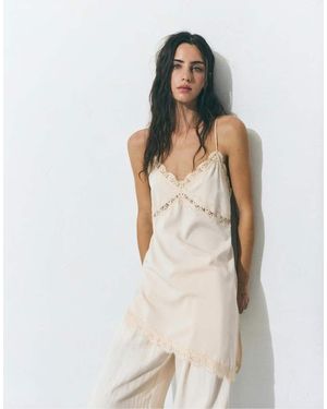 Pull&Bear Asymmetric Camisole Top - Natural