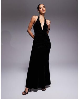 Bardot Elvira Halter Maxi Dress - Blue