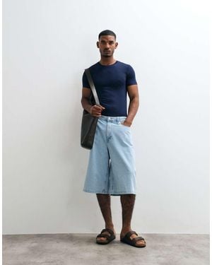 Jack & Jones Billy Longer Length Denim Jorts - Blue