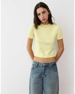 Pull&Bear Figurbetonter pullover mit kurzen ärmeln - Grün