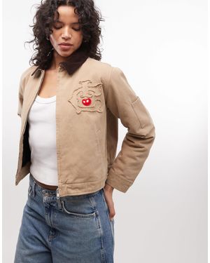 ICECREAM Logo Cropped Workwear Jacket - Blue