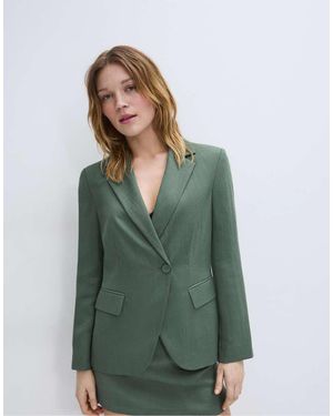 Stradivarius Asymmetric Blazer - Green