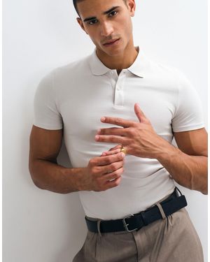 ASOS Essentials Muscle Fit Polo Shirt - Gray