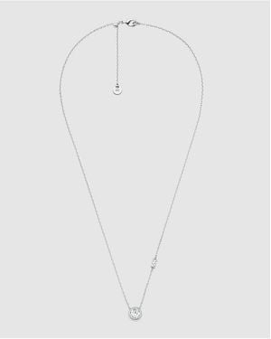 Michael Kors Solitaire Stone Pendant Necklace - White