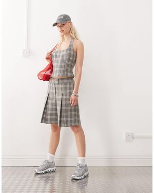 Collusion Tailored Co-ord Check Culotte - Multicolour