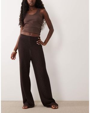 ASOS Pantalon d'ensemble en maille - moka - Marron