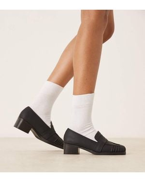 Raid Wide Fit Aarvi Square Toe Loafers - Black