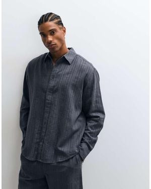 Only & Sons Linnenmix Overhemd Met Textuur En Lange Mouwen Co-Ord - Blauw