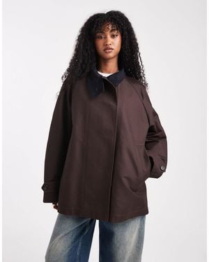 ARKET Waxed Cotton Trench Jacket - Brown