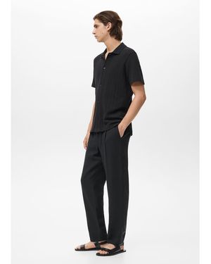 Mango Tapered Elasticated Waist Trouser - Blue