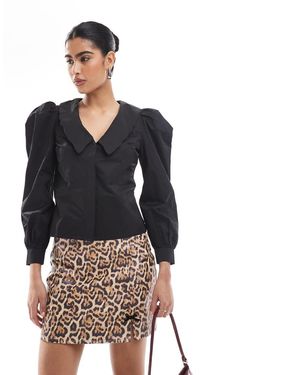 Glamorous Statement Sleeve Blouse - Black