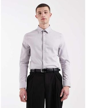 ASOS Camisa De Vestir De Corte Slim Fácil De Planchar De - Blanco