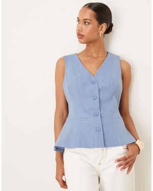 ASOS Tailored Peplum Waistcoat - Blue