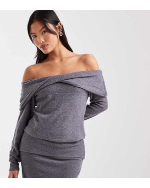 Vero Moda Off Shoulder Long Sleeve Top Co-ord - Grey