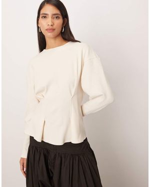 ARRANGE Textured Top With Gathered Waist - Natural