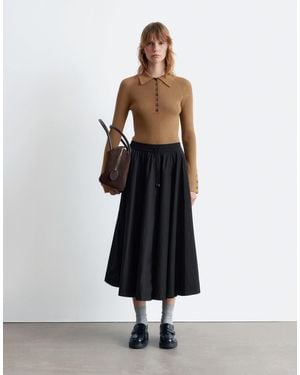 & Other Stories Midi Woven Volume Skirt - White