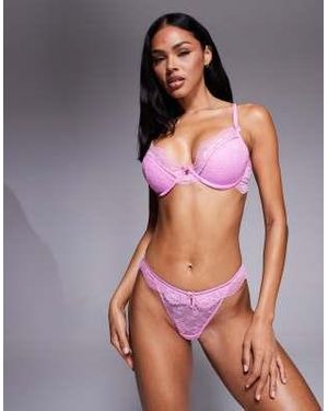Boux Avenue All Over Lace Thong - Pink
