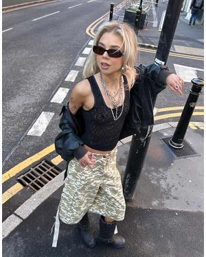 Labelrail X Daisy Birchall Bow Detail Stretch Lace Vest - Grey