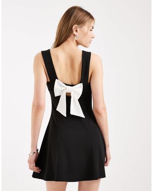 Miss Selfridge Bow Back Mini Dress - Black