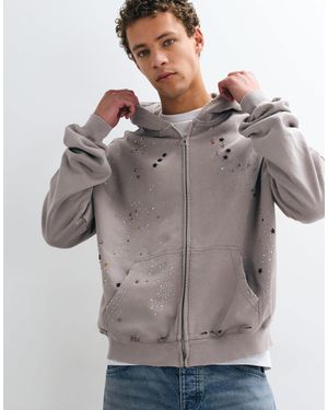 AELFRIC EDEN Rhinestone Boxy Hoodie - Grey
