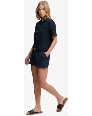 Superdry – strand-shorts aus baumwolle - Blau