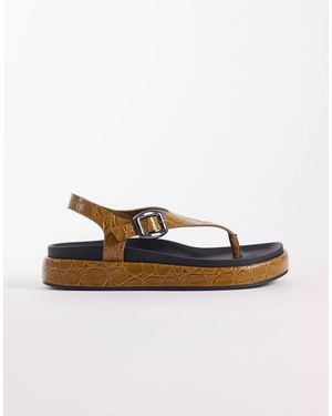 ASOS Fern Flip Flop Sandals - Green