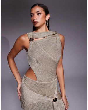 JLUXLABEL Luminous Metallic Bodysuit Co-Ord - Grey