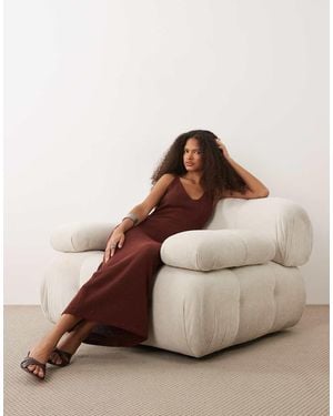 Mango Sheer Beach Midi Dress - Brown
