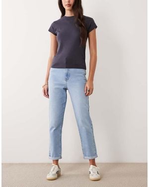 New Look Palm Mom Jeans - Blue