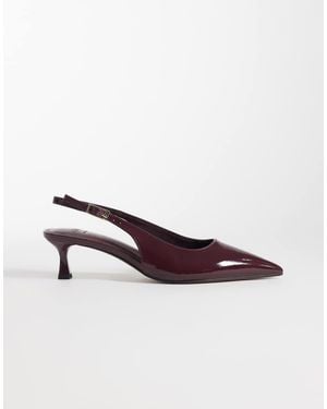 ASOS Wide Fit Skip Slingback Kitten Heel Shoes - Black
