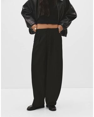 Pull&Bear Dressy Sarouel Trousers - Black