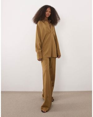 Mango Plan Relaxed Straight Leg Trouser Co-ord - Natural