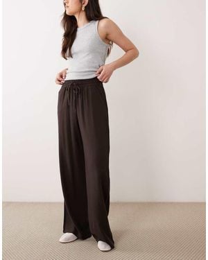 Jdy Wide Leg Linen Blend Trousers - Natural