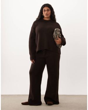 ASOS Asos Design Curve Wide Leg Trouser Co-Ord - Black