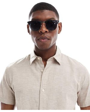 Jack & Jones Retro Frame Sunglasses - Black