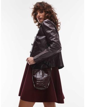 ARKET Leather Cross Body Bucket Bag With Detachable Strap - Brown